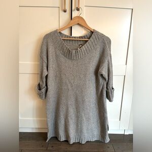 Free People Boat Neck Sweater Gray Womens Medium Holiday Bohemian